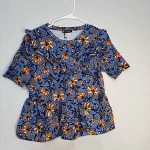 ZARA Floral Peplum Top – Size 28
